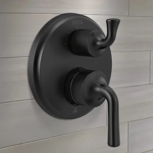 Delta Kayra Monitor 14 Series Valve Trim w/ 3-Function Diverter, Lever Handles, Matte Black - T24833-BL
