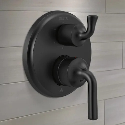 Delta Kayra Monitor 14 Series Valve Trim w/ 6-Function Diverter, Lever Handles, Matte Black - T24933-BL