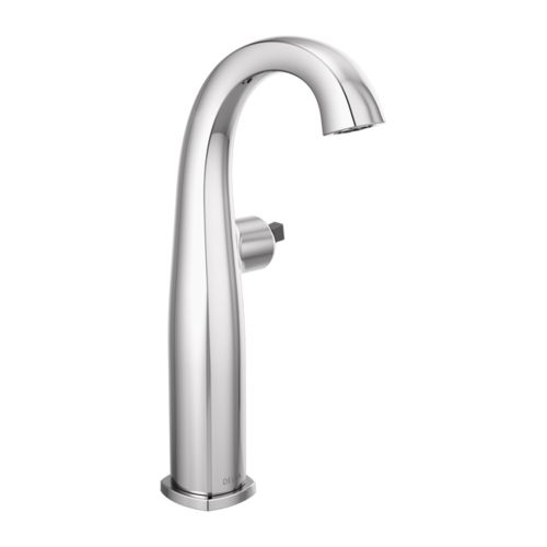 Delta Stryke 11-3/4" High-Arc Chrome Lavatory Faucet, Less Drain, 1.2 GPM, Less Handle, DIAMOND Seal - 777-LHP-DST