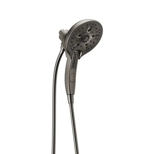 Delta Universal Showering 1.75 GPM In2ition H2Okinetic 5-Setting Two-in-One Shower, Round, MagnaTite, WaterSense, Black Stainless - 58620-KS-PK