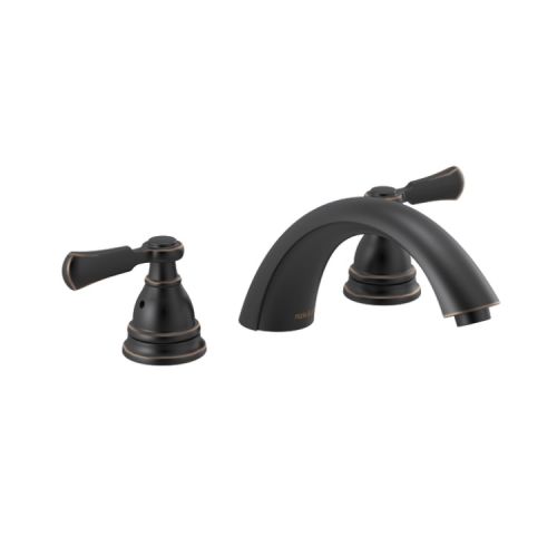 Peerless Elmhurst Roman Tub Faucet Trim, Oil Rubbed Bronze, Lever Handles, 8-1/8in Spout Reach, Deck-Mount, Three-Hole Installation - PTT4365-OB
