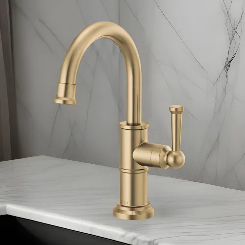 Brizo Artesso Single-Handle Cold Water Beverage Faucet, DIAMOND Seal, Lever Handle, ADA, 1.5 GPM, Brilliance Luxe Gold - 61325LF-C-GL