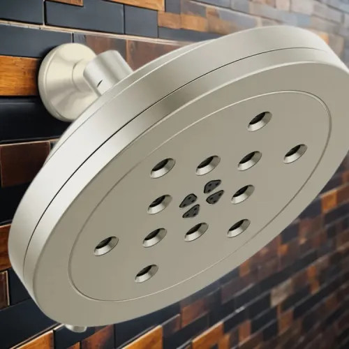 Brizo Atavis 8" Wall-Mount Shower Head, Four-Functions, H2Okinetic, WaterSense, 1.75 GPM, Brilliance Luxe Nickel - 87442-NK