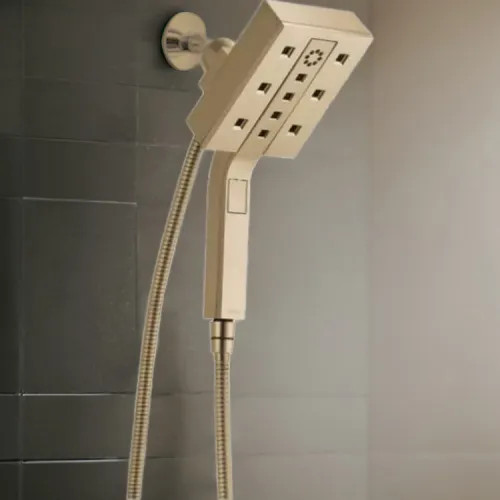 Brizo Essential Hydrati 2-in-1 Multi-Function Shower, MagneDock, H2Okinetic, 2.5 GPM, Brilliance Luxe Gold - 86280-GL-2.5
