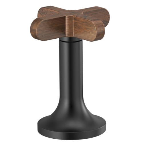 Brizo High-Cross Handle for Jason Wu Collection Widespread Lavatory Faucets, ADA-Compliant, Matte Black with Wood Accent - HX5375-BLWD 
