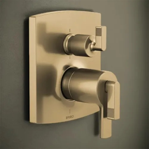 Brizo Kintsu and Allaria TempAssure Thermostatic Valve Trim with Six Function Diverter, Brilliance Luxe Gold - T75606-GLLHP