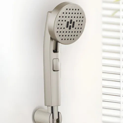 Brizo Kintsu Multi-Function Handshower with Push-Button, Dual Check Valve, WaterSense, 1.75 GPM, Brilliance Luxe Nickel - 88006-NK