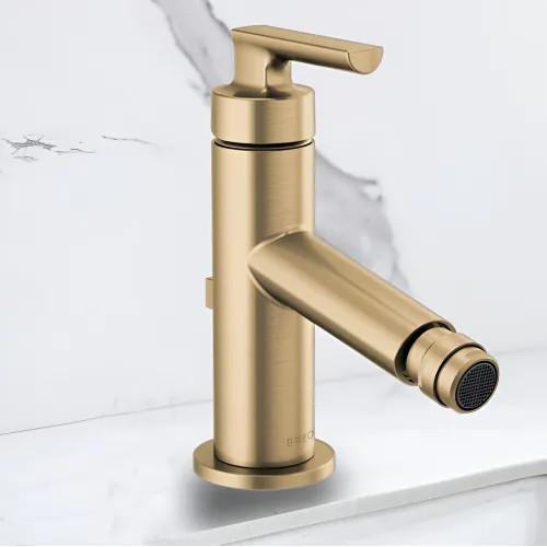 Brizo Kintsu Single-Handle Bidet Faucet with Metal Pop-Up, Lever Handle, Single-Hole, Brilliance Luxe Gold - 68106-GL