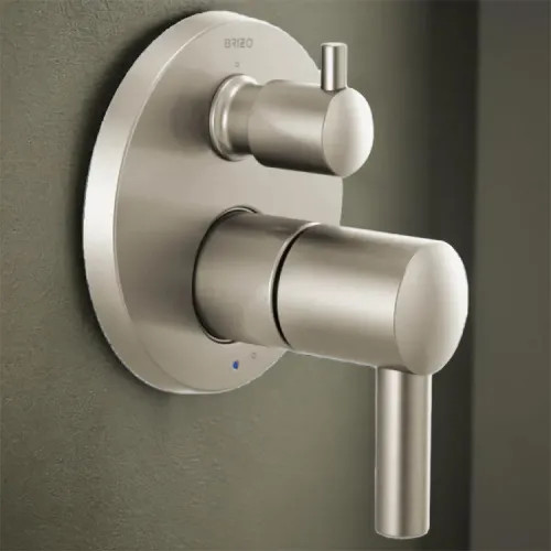 Brizo Odin Pressure Balance Valve with Integrated 3-Function Diverter Trim, 1/2" Rough-in, Brilliance Brushed Nickel - T75P575-BNLHP