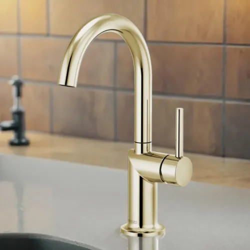 Brizo Odin Single Handle Bar Faucet with 360 Rotating Spout, ADA-Compliant, 1.8 GPM, Brilliance Polished Nickel - 61075LF-PNLHP