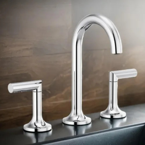 Brizo Odin Two-Handle Widespread Deck-Mount Bathroom Faucet, 1.5 GPM, Three-Hole, Polished Chrome - 65375LF-PCLHP