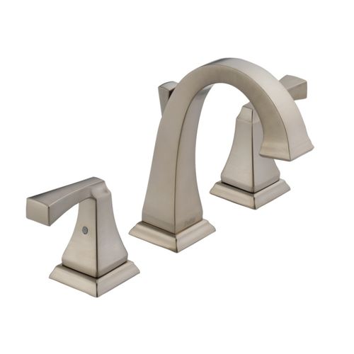 Delta Dryden Spotshield Stainless Lavatory Faucet for 4" to 16" Centers, Metal Pop-Up, 1.2 GPM, Two-Handle, DIAMOND Seal, Lever Handles - 3551-SPMPU-DST
