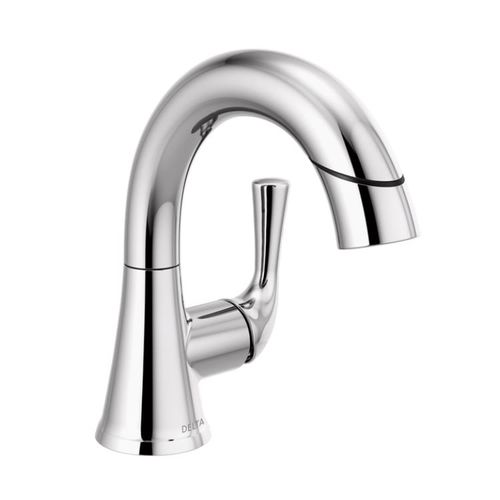 Delta Kayra Single-Handle Pull-Down Bathroom Faucet, Deck Mount, 1.2 GPM, Chrome - 533LF-PDMPU