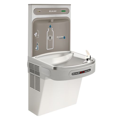 Elkay LZO8WSLK Hands-Free Water Cooler w/ EZH2O Bottle Filler - 8 GPH Refrigeration, Filtered, 115v, Light Gray