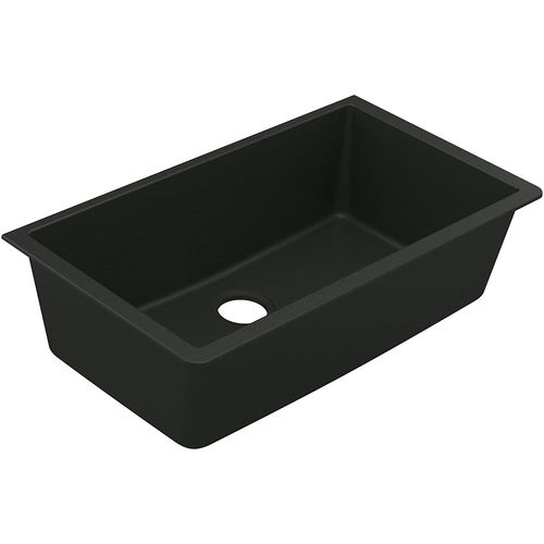 Moen GGB4010B Granite Series Dual Mount Single Bowl Kitchen Sink, Granite Black