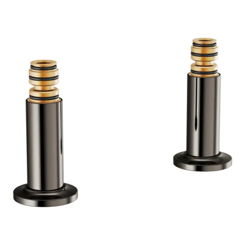 Brizo Deck Mount Tub Filler Unions with Dual Column, Solid Brass, Brilliance Black Onyx - T71765-BNX