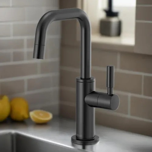 Brizo Jason Wu Single-Handle Cold Water Beverage Faucet with Square Spout, 1.5 GPM, Matte Black - 61365LF-C-BL