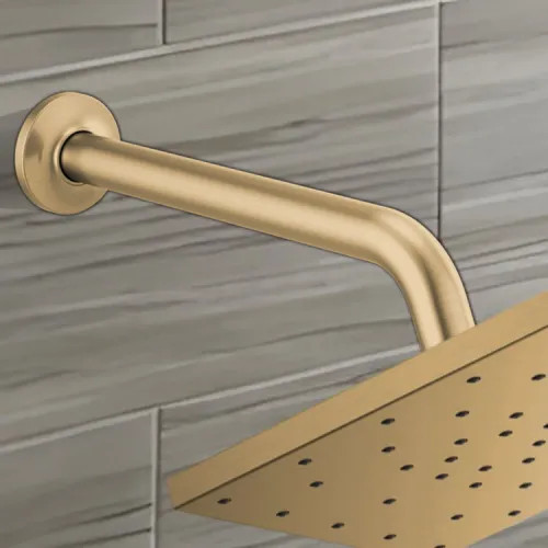 Brizo Kintsu 10" Shower Arm and Flange, Wall-Mount, Brilliance Luxe Gold - 83806-GL