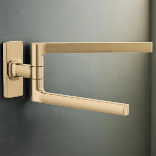 Brizo Kintsu 8" Wall-mounted Mini Pivoting Towel Bar, Dual Arm, Brilliance Luxe Gold - 694707-GL