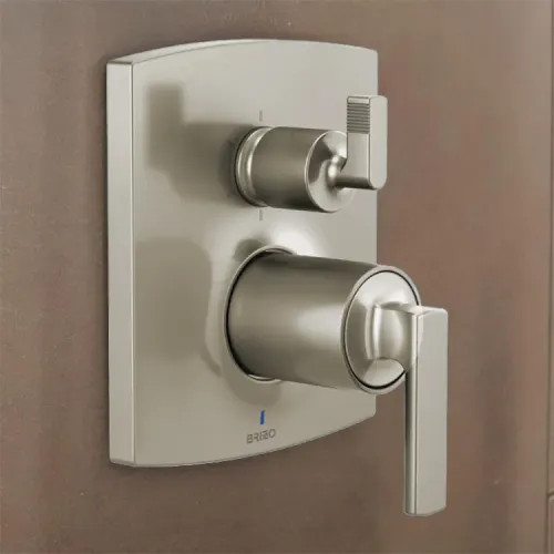 Brizo Kintsu and Allaria Pressure Balance Valve Trim with Integrated Six Function Diverter, Brilliance Luxe Nickel - T75P606-NKLHP