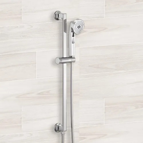 Brizo Kintsu Multi-Function Handshower with Slide Bar, Push-Button, Stretchable Hose, WaterSense, 1.75 GPM, Polished Chrome - 88706-PC