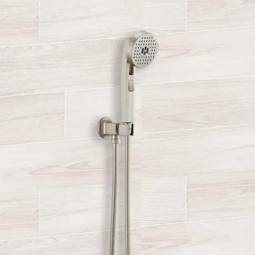 Brizo Kintsu Multi-Function Wall-Mount Handshower with Push-Button, Stretchable Hose, WaterSense, 1.75 GPM, Brilliance Luxe Nickel - 88806-NK