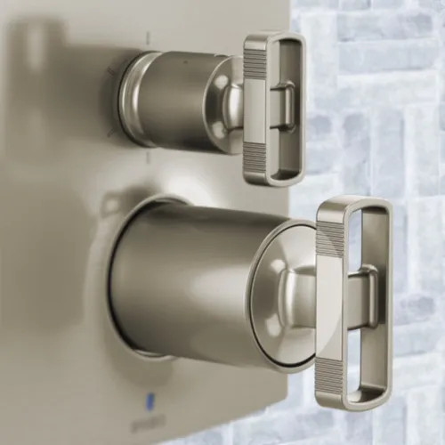 Brizo Kintsu Pressure Balance Valve with Integrated Diverter Trim Knob Handle Kit, Brilliance Luxe Nickel - HK75P06-NK