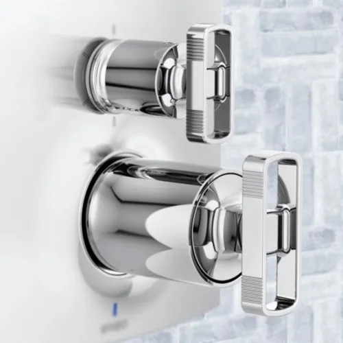 Brizo Kintsu Pressure Balance Valve with Integrated Diverter Trim Knob Handle Kit, Polished Chrome - HK75P06-PC
