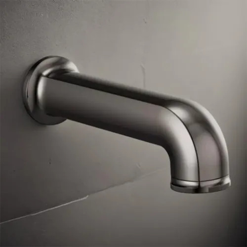 Brizo Kintsu Wall-Mount Brilliance Black Onyx Tub Spout with Pull-Down Diverter, Solid Brass, 1/2-inch Connection Size - 73506-BNX
