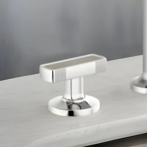 Brizo Kintsu Widespread Lavatory Knob with Concrete Inlay Handle Kit, Polished Chrome - HI5306-PCCT