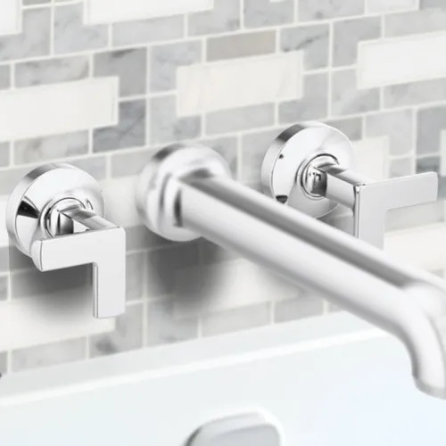 Brizo Metal Cross Handle Kit for Kintsu Wall Mount Tub Filler, Polished Chrome - HX70406-PC