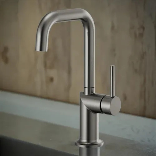 Brizo Odin Single-Handle Bar Faucet with Square Spout, Solid Brass Construction, 1.8 GPM, Brilliance Luxe Steel - 61065LF-SLLHP