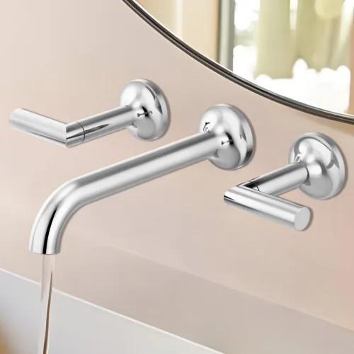 Brizo Odin Two-Handle Bathroom Faucet, Less Handles and Drain, Wall-Mount, 1.2 GPM, Polished Chrome - T65875LF-PCLHP-ECO