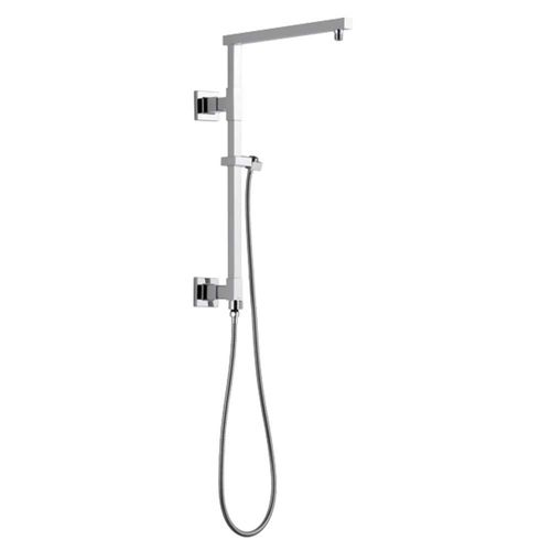 Delta Universal Showering 18in Angular Shower Column Kit with Stretchable Hose for Shower Head and Hand Shower, Brilliance Polished Nickel - 58410-PN