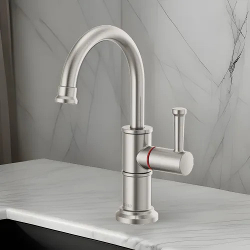 Brizo Artesso Single-Handle Instant Hot Faucet, Less Tank and Filter, Lever Handle, 1.0 GPM, Brilliance Stainless - 61325LF-H-SS