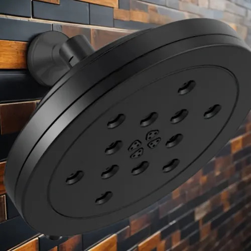 Brizo Atavis 8" Wall-Mount Shower Head, Four-Functions, H2Okinetic, WaterSense, 1.75 GPM, Matte Black - 87442-BL