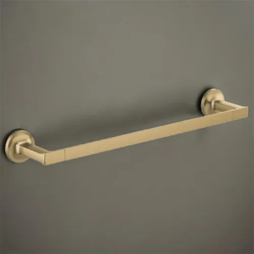 Brizo Kintsu 18" Wall-mounted Single Towel Bar, Metal Constructed, Brilliance Luxe Gold - 691806-GL