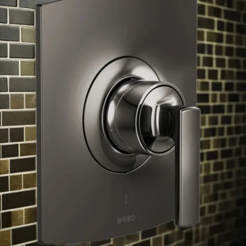 Brizo Kintsu Sensori Single-Handle Thermostatic Valve Trim, Brilliance Black Onyx - T66T006-BNXLHP