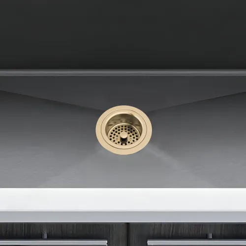 Brizo Kitchen Sink Flange and Strainer Kit, Brilliance Luxe Gold - 69052-GL