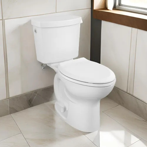 American Standard Cadet Touchless Chair Height Elongated Toilet, EverClean, 1.28 GPF, 12" Rough-In, Less Seat, White - 215AA.709.020