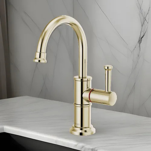 Brizo Artesso Single-Handle Instant Hot Faucet, Less Tank and Filter, Lever Handle, 1.0 GPM, Brilliance Polished Nickel - 61325LF-H-PN