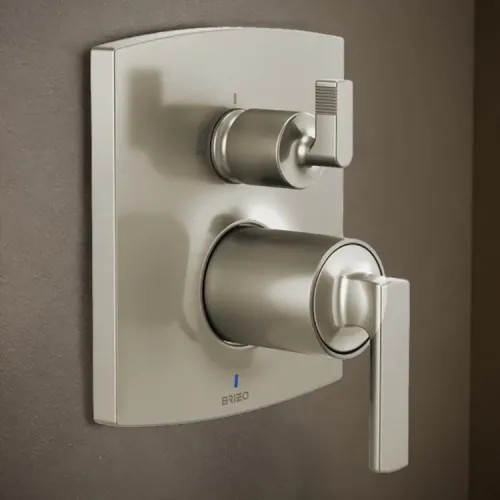 Brizo Kintsu and Allaria Pressure Balance Valve Trim with Integrated Three Function Diverter, Brilliance Luxe Nickel - T75P506-NKLHP