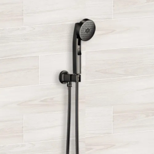 Brizo Kintsu Multi-Function Wall-Mount Handshower with Push-Button, Stretchable Hose, WaterSense, 1.75 GPM, Brilliance Black Onyx - 88806-BNX