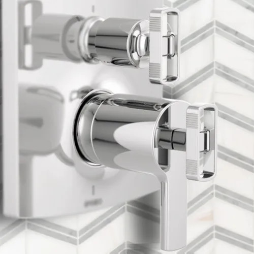 Brizo Kintsu TempAssure Thermostatic Integrated Diverter Trim Lever Handles, ADA, Polished Chrome - HL7506-PC