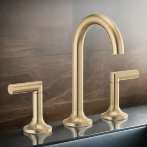 Brizo Odin Two-Handle Widespread Bathroom Faucet, 1.5 GPM, Three-Hole, Brilliance Luxe Gold - 65375LF-GLLHP