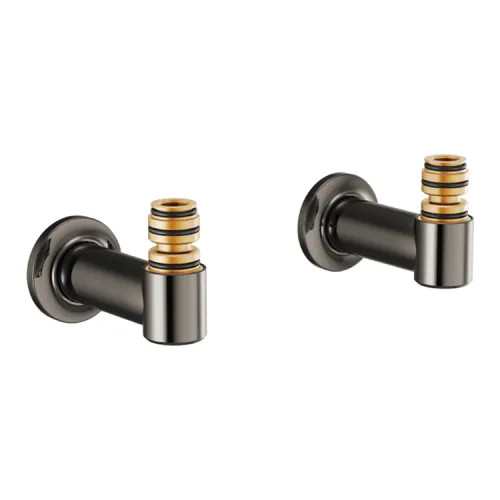 Brizo Wall Mount Tub Filler Unions with Dual Column Design, Brilliance Black Onyx - T71764-BNX