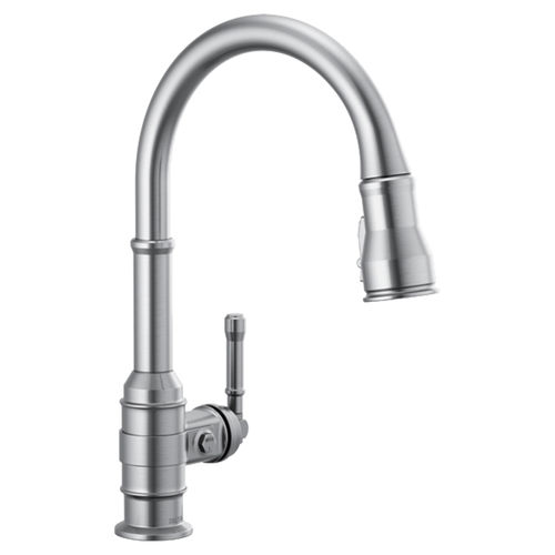Delta Broderick Single Handle High Arc Pull-Down Kitchen Faucet, Arctic Stainless - 9190-AR-DST