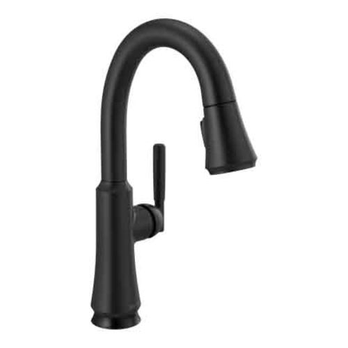 Delta Coranto Touch2O Single Handle Pull-Down Bar/Prep Faucet, Matte Black - 9979T-BL-DST