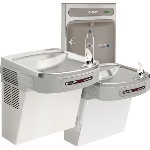 Elkay EZOOTL8WSLK Bi-Level Hands-Free Water Cooler w/ EZH2O Bottle Filler - 8 GPH, Non-Filtered, 115v, Light Gray