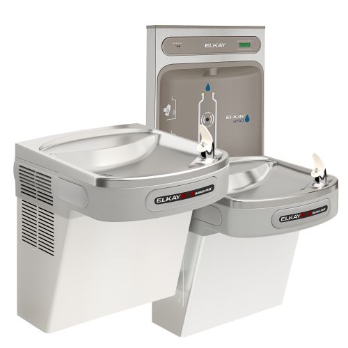 Elkay LZOOTL8WSLK Bi-Level Hands-Free Water Cooler w/ EZH2O Bottle Filler - 8 GPH, Filtered, 115v, Light Gray